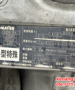 Xe nâng dầu 2 tấn Komatsu FD20NT-16-730295 số tự động Dịch giá chất lượng tốt|Diesel counterbalance Truck Tem xe