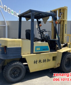 Xe nâng dầu 3.5 tấn Komatsu FD35-5- 34527 gật gù số sàn lốp kép cao 4m|Diesel counterbalance Truck Mặt sau xe nâng dầu 3.5 tấn Komatsu FD35-5-34527