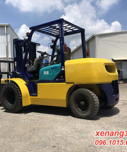 Xe nâng dầu 3.5 tấn Komatsu FD35W-7-100344 gật gù lốp kép cao 4m|Diesel counterbalance Truck Mặt sau xe nâng dầu 3.5 tấn Komatsu FD35W- 100344