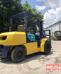 Xe nâng dầu 3.5 tấn Komatsu FD35W-7-100344 gật gù lốp kép cao 4m|Diesel counterbalance Truck Mặt sau xe nâng dầu 3.5 tấn Komatsu FD35W- 100344