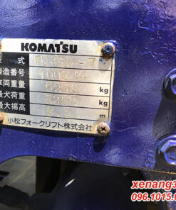 Xe nâng dầu 3.5 tấn Komatsu FD35W-7-100344 gật gù lốp kép cao 4m|Diesel counterbalance Truck Tem xe nâng