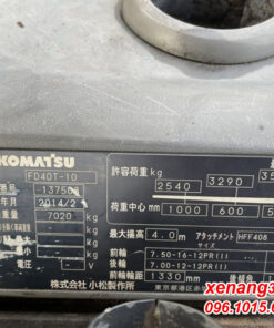 Xe nâng dầu 4 tấn Komatsu FD40T-10 137508 số tự động gật gù nhập khẩu Nhật Tem Xe nâng dầu 4 tấn Komatsu FD40T-10 137508