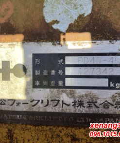 Tem xe nâng dầu 4 tấn Komatsu FD40-4 127342