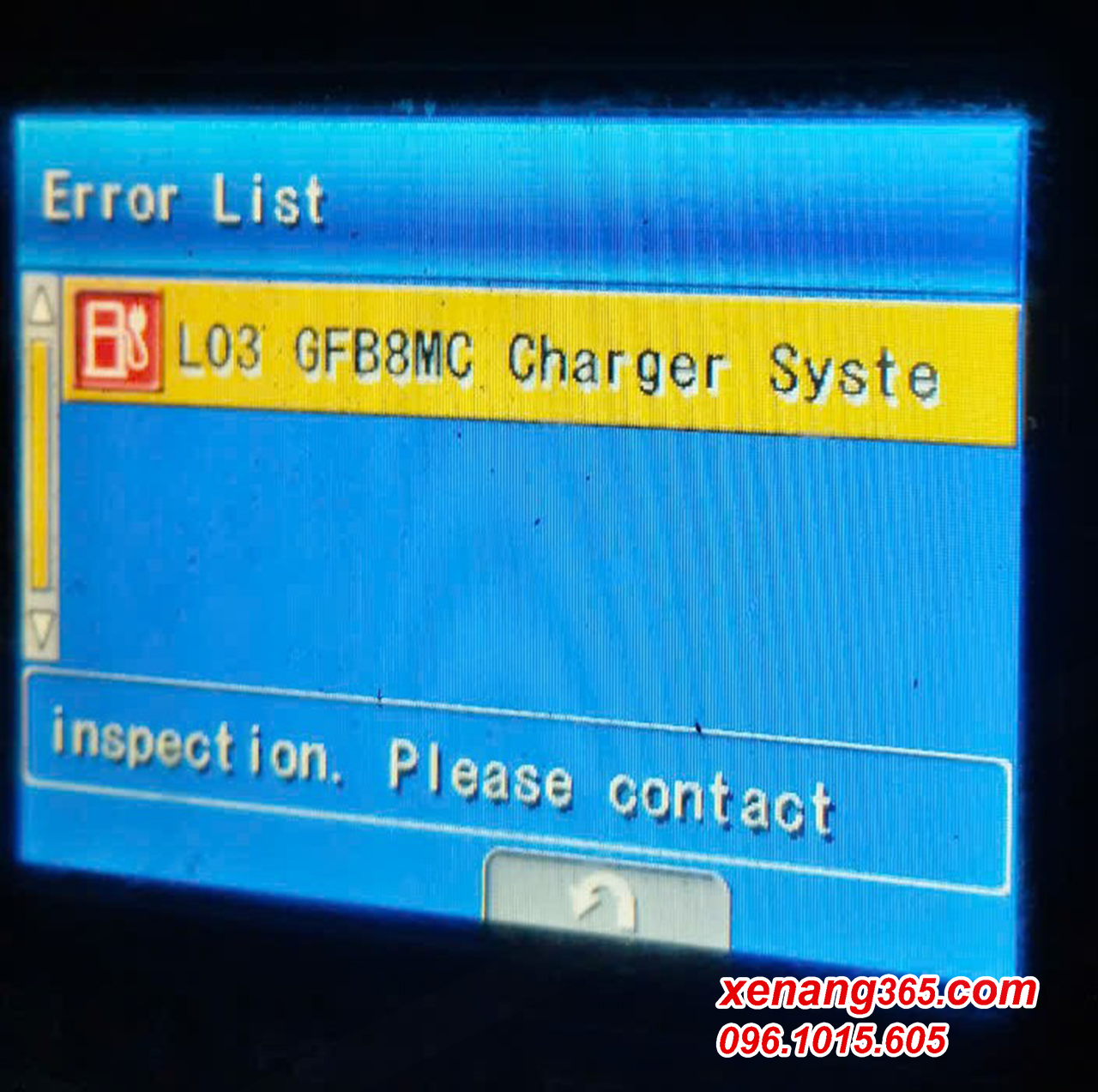HƯỚNG DẪN XỬ LÝ CÁC LỖI XE NÂNG ĐIỆN KOMATSU FE25-1 VÀ FE30-1 5 .L03 GFB8MC charger syste Inspection Please contact