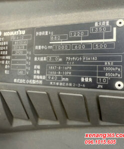 Xe nâng điện 1.4 tấn Komatsu FB14-12 chui công dịch giá cao 3m chạy siêu lướt hơn 400h chất lượng cao 851014 Tem xe nâng
