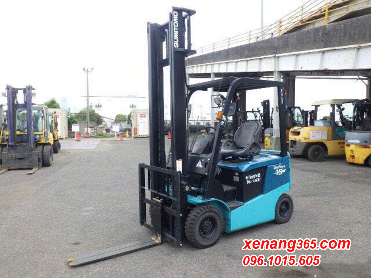 Xe nâng điện 1.5 tấn Sumitomo 41FB15PXIII 2019 cao 4.5m chất lượng cao|Electric forklift Mặt trước xe nâng điện 1.5 tấn Sumitomo 41FB15PXIII 2019