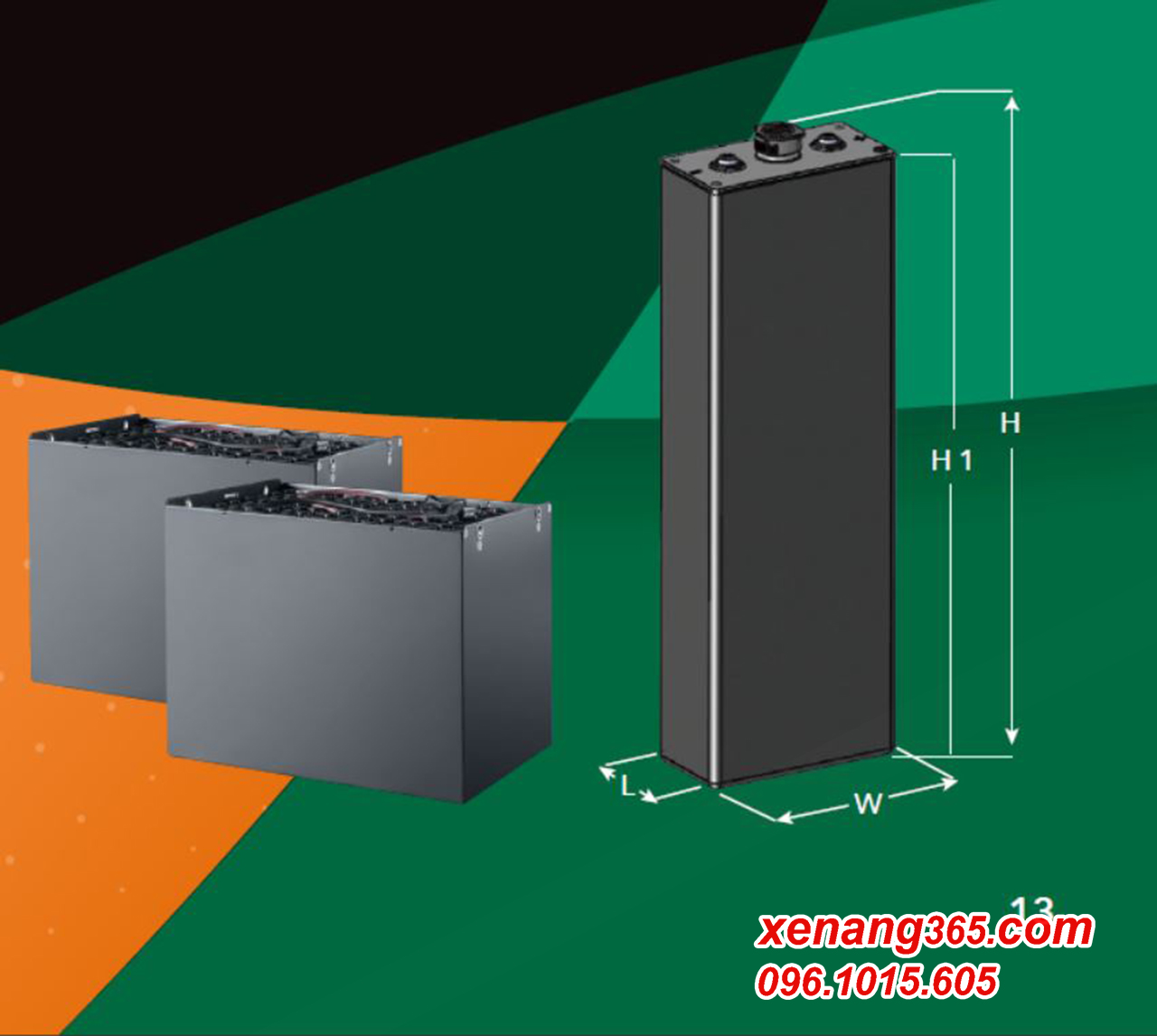 Bình ắc quy xe nâng điện 48V-565Ah Model VGD565-48V GSYUASA mới 100% nhập khẩu Hình ảnh kích thước cell