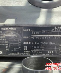 Xe nâng dầu 4 tấn Komatsu FH40T-10 135185 số tự động dịch giá và dịch càng cao 5m Tem xe nâng