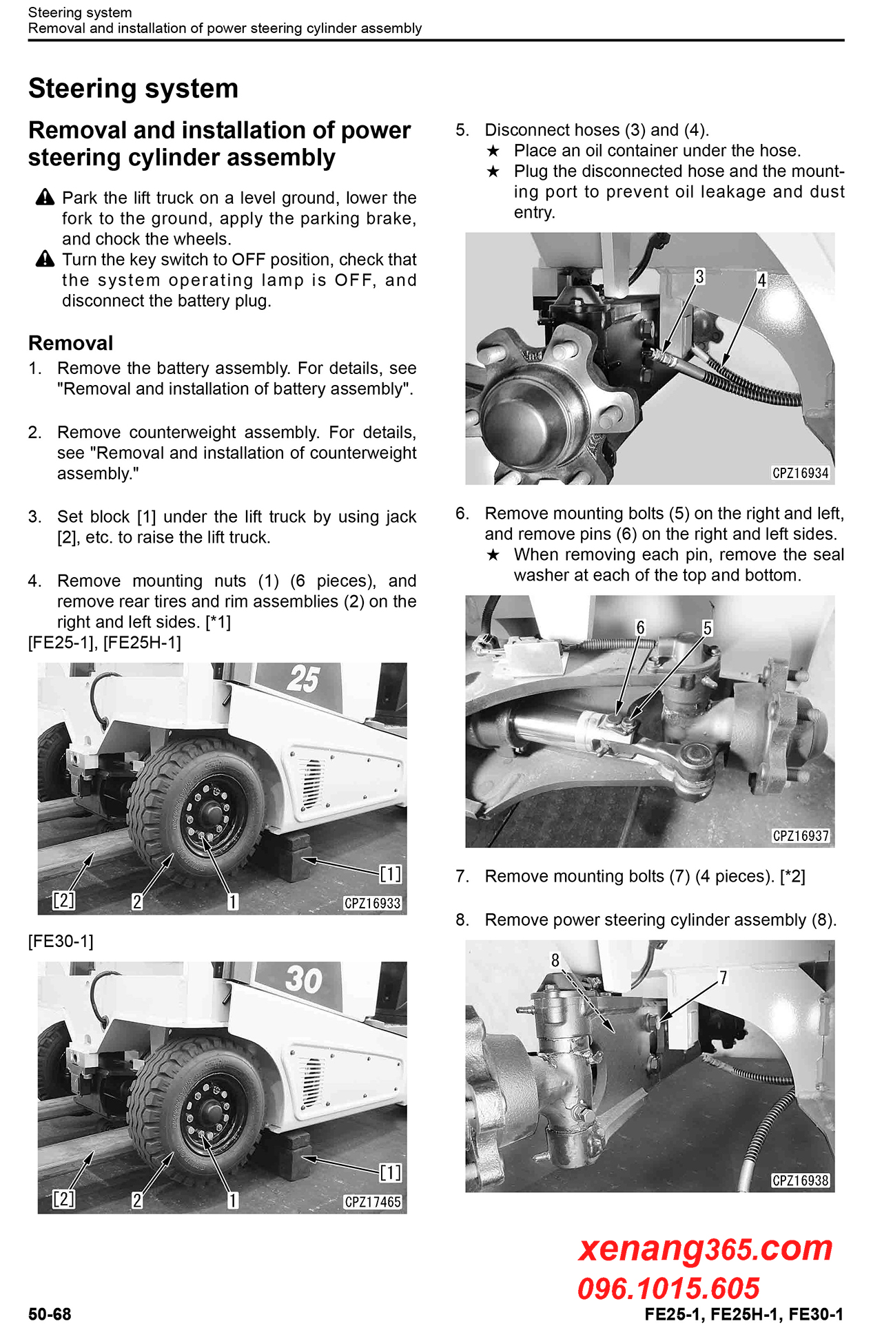 Download Shop manual FE25-1 FE30-1 sửa chữa xe nâng điện Komatsu 2.5 tấn và 3 tấn FE25-1, FE30-1 Hệ thống lái