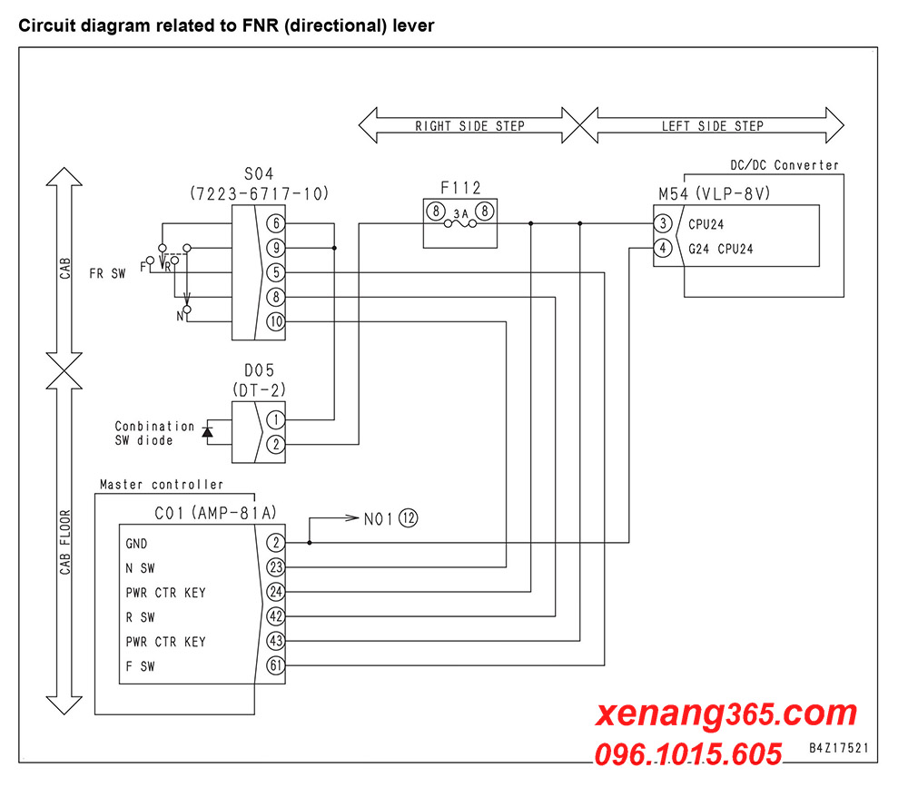 Hướng dẫn xử lý lỗi L03 DDK6KY cần gạt điều hướng xe nâng điện 2.5 tấn Komatsu FE25-1, 3 tấn FE30-1 như thế nào? Hướng dẫn xử lý lỗi L03 DDK6KY xe nâng điện Komatsu FE25-1