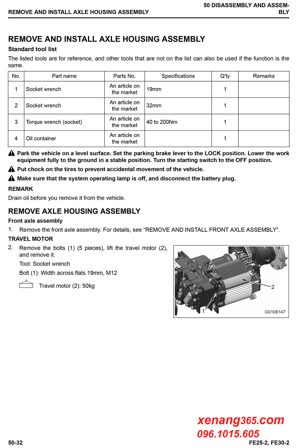 Download Shop manual FE25-2, FE30-2 sửa chữa xe nâng điện Komatsu 2.5 tấn và 3 tấn FE25-2, FE30-2 Tháo và lắp các bộ phận của xe nâng xe nâng điện Komatsu FE25-2, FE30-2