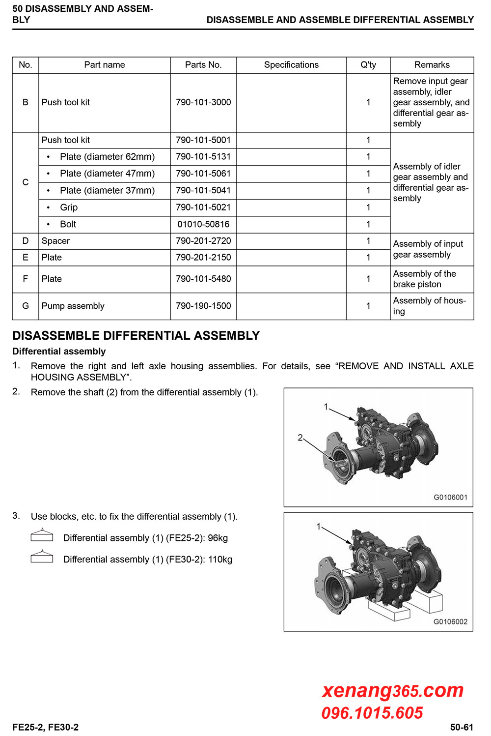 Download Shop manual FE25-2, FE30-2 sửa chữa xe nâng điện Komatsu 2.5 tấn và 3 tấn FE25-2, FE30-2 Tháo và lắp các bộ phận của xe nâng xe nâng điện Komatsu FE25-2, FE30-2