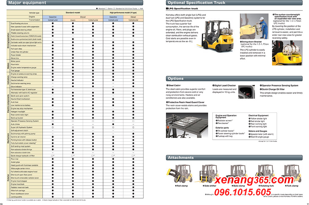 Catalogue xe nâng dầu 2.5 tấn Komatsu FD25-17 AX50 Series, BX50 series, 109 series) Catalogue xe nâng dầu 2.5 tấn Komatsu FD25-17 AX50 Series, BX50 series, 109 series)