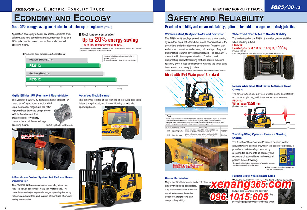 Catalogue xe nâng điện 2.5 tấn Komatsu FB25-12, và 3 tấn FB30-12 Catalogue xe nâng điện 2.5 tấn Komatsu FB25-12, và 3 tấn FB30-12