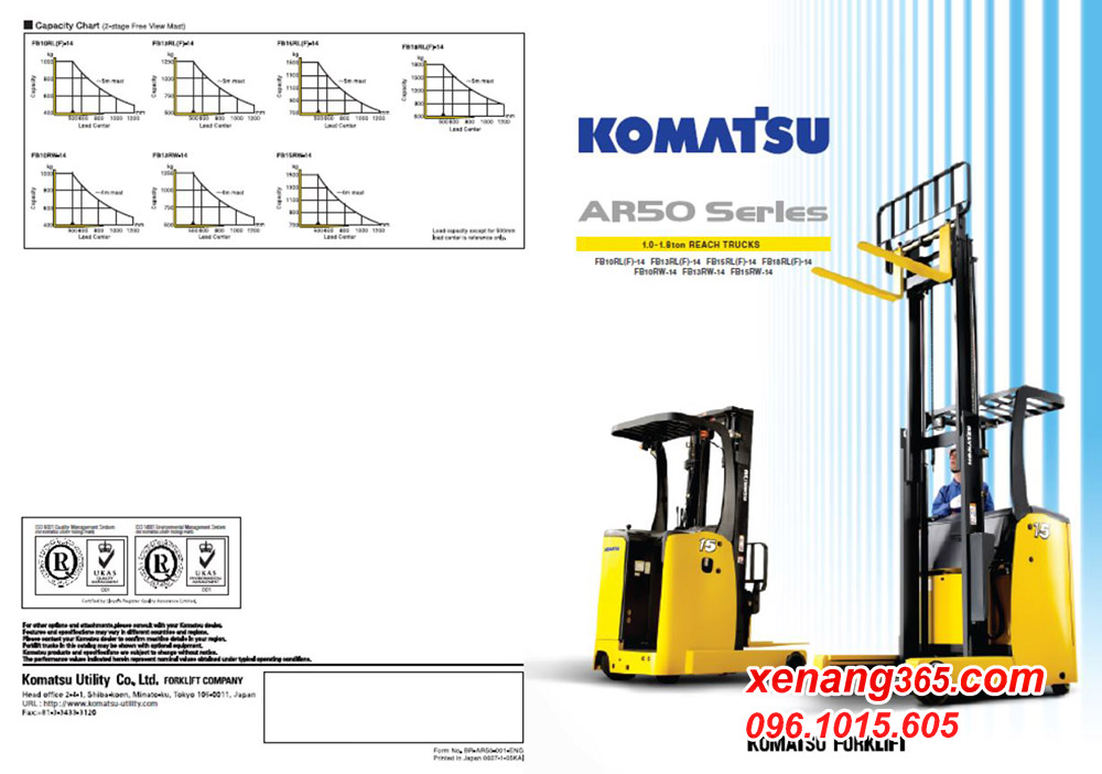 Catalogue xe nâng điện đứng lái 1.5 tấn Komatsu FB15RL-14 (AR50 SERIES) Catalogue xe nâng điện đứng lái 1.5 tấn Komatsu FB15RL-14 (AR50 SERIES)