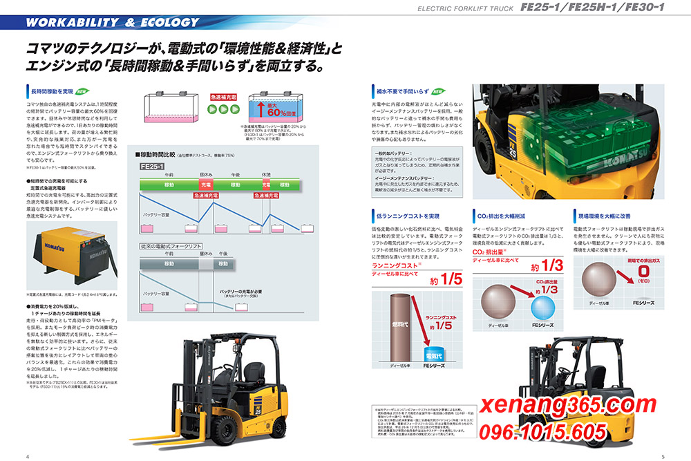 Cataglogue xe nâng điện 2.5 tấn Komatsu FE25-1 và 3 tấn FE30-1 Cataglogue xe nâng điện 2.5 tấn Komatsu FE25-1 và 3 tấn FE30-1