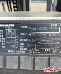 Xe nâng điện 3 tấn Komatsu FE30-2 322345 dịch giá sản xuất 2022 Xe nâng điện 3 tấn Komatsu FE30-2 322345 dịch giá